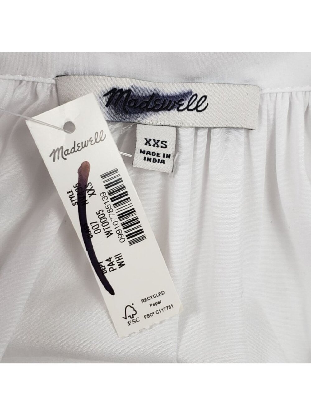 Madewell Poplin Splitneck Midi Shirtdress White XXS Lined Minimalist 100% Cotton - Picture 2 of 16